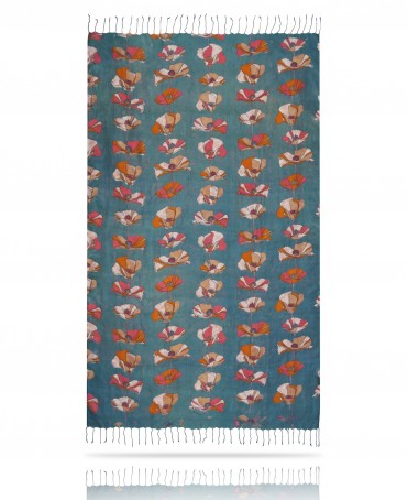 Палантин Женский S23-TULIP/TURQUOISE